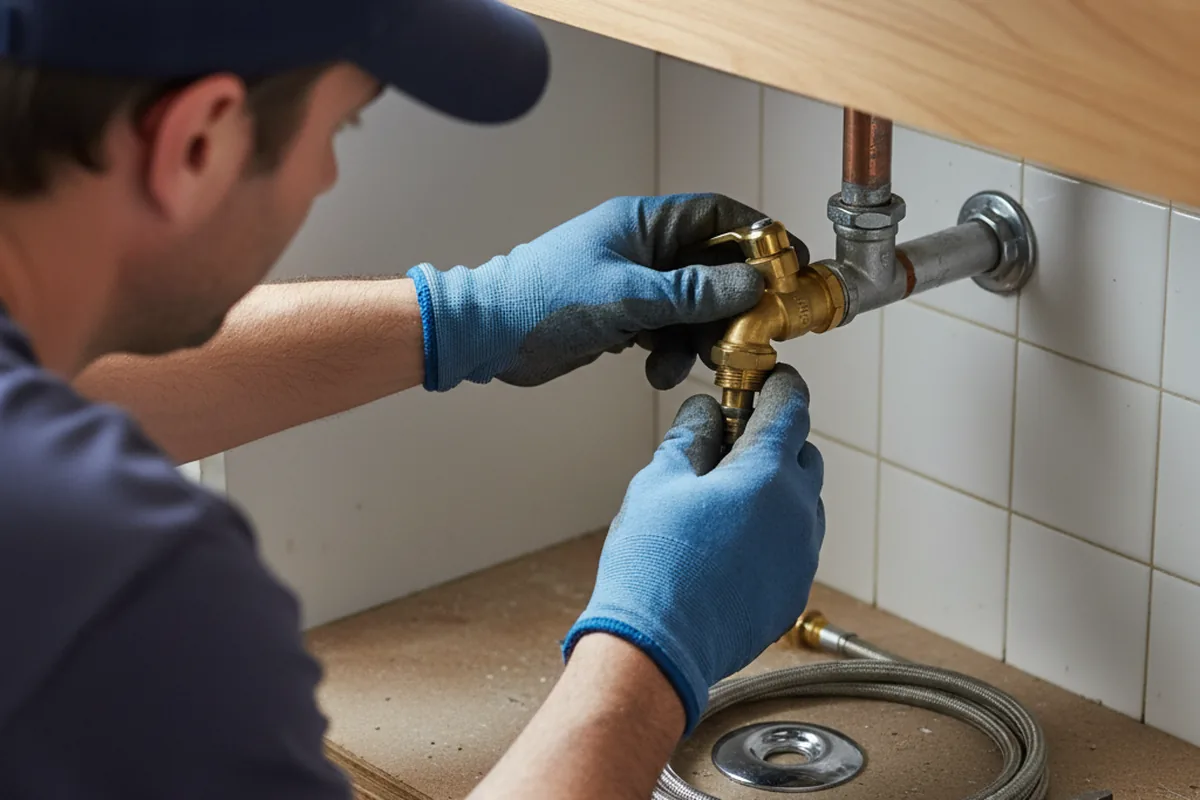 Shutoff valve and fitting work during Burst Pipe Repair in Duluth
